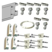 pack basic rm de 3 metros guias de aluminio blanco o plata con 6 colgadores nylon para colgar cuadros plata 3 metros  6 colgadores
