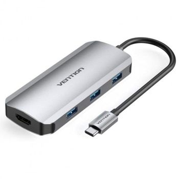 Concentrador USB-C Vention TOFHB 6 en 1 HDMI 4K/USB 3.0/PD 100W