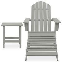 silla con otomana y mesa jardin  silla de exterior  sillon adirondack macizo abeto gris