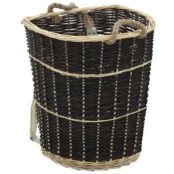 Cesto Para Leña Con Correas Transporte Sauce Natural 57x51x69cm Vidaxl