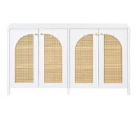 elegante aparador de ratan blanco con 4 puertas