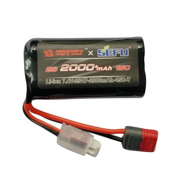 Batería de iones de litio recargable 18650 y 7.4V de 2000mAh MJX Hyper Go 2S de caracol enojado original para los coches