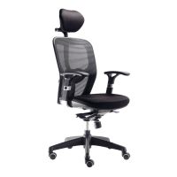 euromof boston silla de oficina ergonomica con cabecero negra