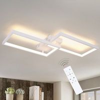 nettlife lampara de techo led regulable con control remoto 40w metal blanco lampara de cocina de diseno moderno para dormitorio  sala de estar