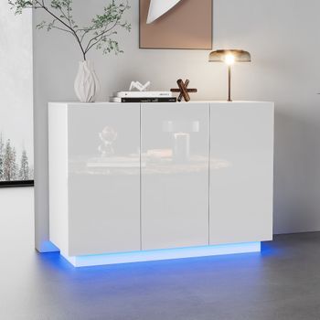 Aparador - Mueble De Comedor - Tablero De Partículas - Blanco (120x40x75cm)