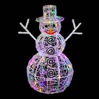 acrilico forma muneco de nieve 3d luz 80 led h60cm al aire libre multicolor