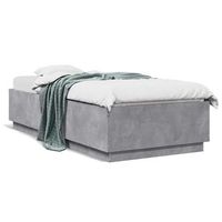 cama individual  cama para adultos  estructura de cama madera de ingenieria gris hormigon 100x200cm