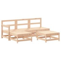 juego de sofas de jardin 5 uds  juego de muebles de jardin madera maciza de pino cfw1598124
