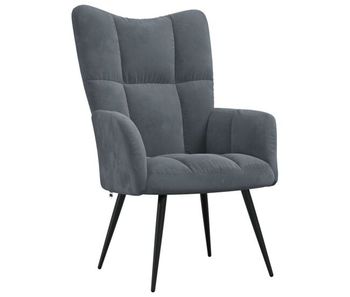 Vidaxl sillón de relax de terciopelo gris oscuro