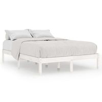 cama matrimonial  cama para adultos  estructura de cama de madera maciza blanca 135x190 cm