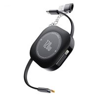 cable retractil y de almacenamiento 4 en 1 de 120 w usb-atype-c a tipo cip cable pd qc fcp afc scp de carga rapida y t