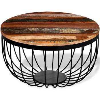Mesa De Centro De Madera Reciclada Maciza