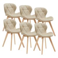 conjunto de 6 sillas de comedor almhult 78x47x52 cm - beige encasa