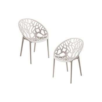 Pack 2 Sillas Nido De Polipropileno 80*60*60 Cm - Gris Claro