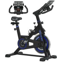 homcom a90-146v01bu bicicleta estatica con resistencia regulable pantalla lcd azul
