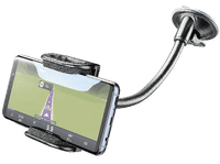 soporte de coche para movil - cellularline pilotflexik 360 cuello cisne flexible 18cm negro