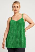 limited collection top verde plisado de tirantes mujer curvy y tallas grandes limited collection
