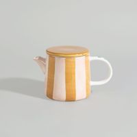 tetera de ceramica a rayas con flor multicolor 087 l