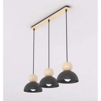 Lámpara colgante reta negro (3 luces)
