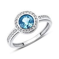 anillo de mujer de oro blanco de 9 quilates con circonita cubica