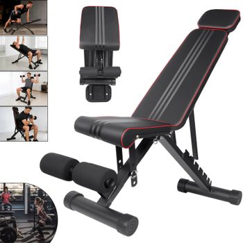 Banco de Pesas Ajustable para Ejercicio de Cuerpo Completo, Banco para Mancuernas con Banda de Resistencia, para Levantamiento de Pesas, Abdominales y Entrenamientos de Gimnasio