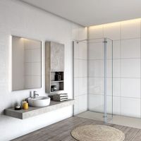 aica walkin mampara panel de ducha 2 hojas con bisagra panel fijogiratorio vidrio antical 8mm con barra fija 45cm perfil cromado 98-10040x200cm