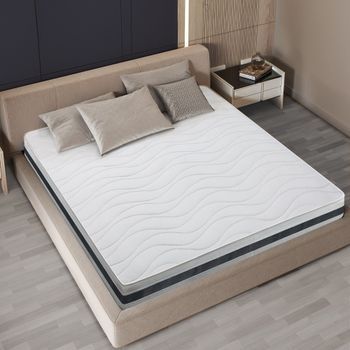 Colchón 90x200 Cm En Waterfoam Hipoalergénico, 25 Cm | Relleno De Guata Y Funda De Tejido 3d Transpirable, Antiácaros Y Antifúngico | Fabricado En Italia