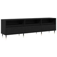 mueble de tv roble negro 150 x 30 x 45 cm madera de ingenieria vidaxl