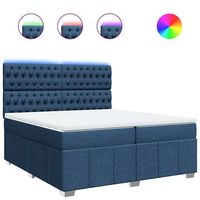 cama tapizada 200x200x1505 cm tejido - azul