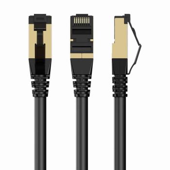 Cable de red Gembird PP8-LSZHCU-BK-0.5M Cat8 S/FTP 0.5m contactos chapados oro LSZH negro