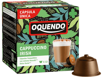 Cápsulas monodosis - Oquendo Cappuccino Irish, 12 Cápsulas, Con sabor a Irish Cream