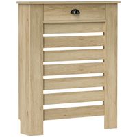 homcom cubre radiadores de mdf con cajon cubierta para radiador para salon dormitorio pasillo 78x19x955 cm roble