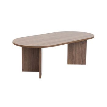 Mesa De Centro Ovalada Arline Madera Oscura