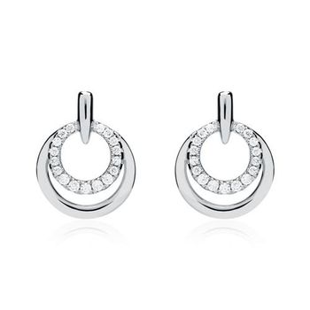 Pendientes círculo plata 925 circonita