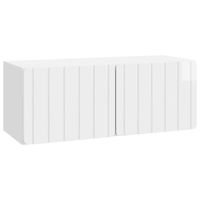 mueble de tv de pared 785 x 31 x 30 cm blanco brillante vidaxl