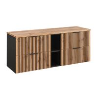 mueble bajo lavabo 140cm 2 nichos tableros de melamina y mdf madera