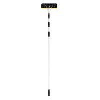 costway rastrillo de aluminio para nieve con barredora telescopica de 63 m y hoja grande de 39 cm con cierre giratorio para quitar hojas
