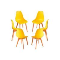pack 6 sillas kelen de polipropileno 824753 cm - amarillo