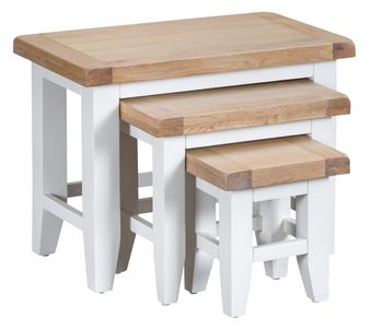 Eden Oak and White Nest of 3 Tables