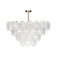 lampara de arana colgante glamurosa fabricada en vidrio metal y laton transparente r 80 cm temash