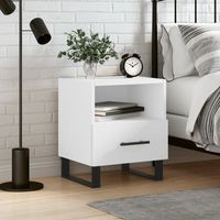 mesita de noche  mesa auxiliar  mesilla madera de ingenieria blanco 40x35x475 cm cfw76189