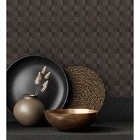 papel pintado vinilico lavable ligeramente metalizado con textura en relieve - claxton tiles 680971 de gaulan - rollo de 10 m x 106 m