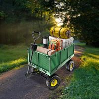 carrito de transporte con paneles laterales plegables y 550 kg verde