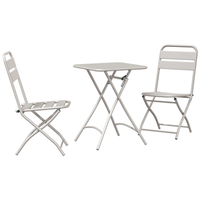 set de bistro plegable 3 uds acero beige cfw713638