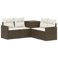 juego de sofa 5 uds marron y crema blanca vidaxl