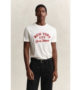Gant para hombre. 2003447 Camiseta Graphic blanco crema (M), Casual, Algodón, Manga corta