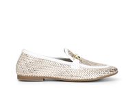 mocasines de mujer en piel trenzada con bocado whitegold 36