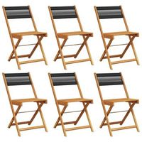 pack 6 uds sillas de jardin  silla de exterior  sillon reclinables madera maciza acacia negro