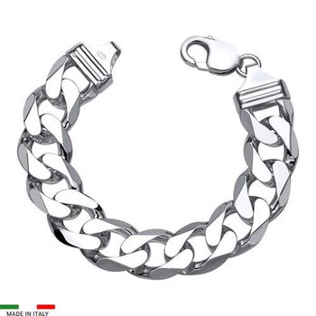 Pulsera barbada de plata 925 15mm