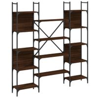 estanteria  libreria de madera ingenieria marron 1555x24x1665 cm